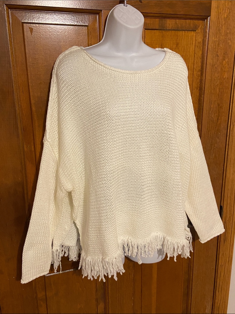 Laurie Felt Baja Sweater with Fringe Hem Detail Size XS/S - Picture 2 of 12
